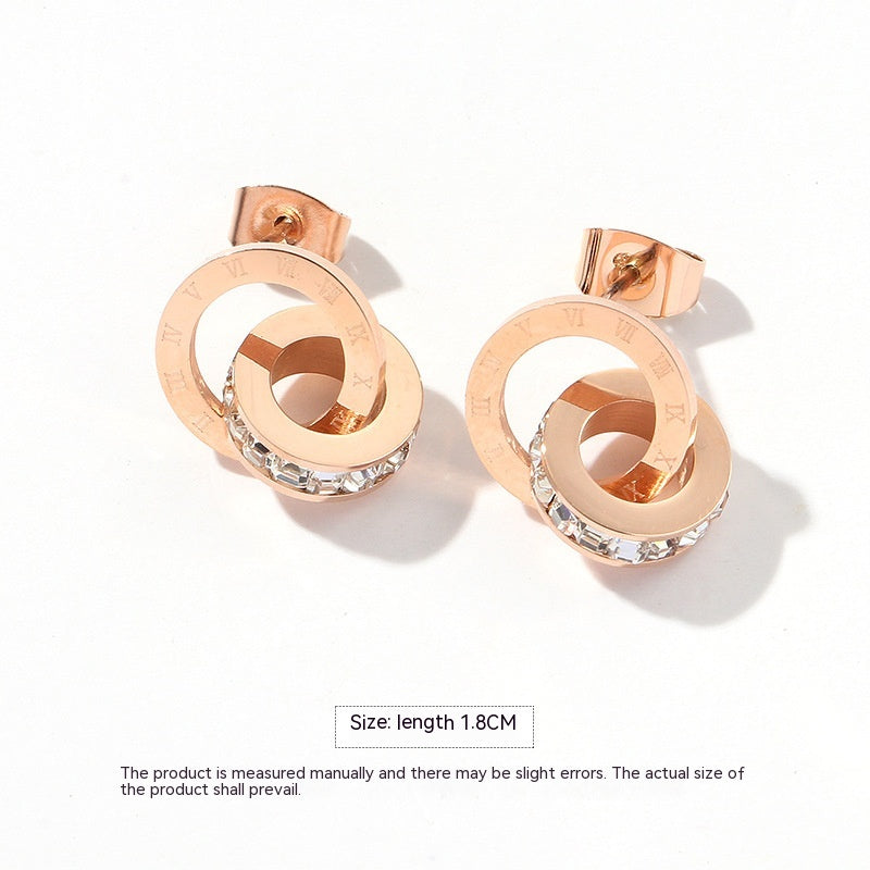 Colorless Titanium Steel Earrings With Feminine Temperament