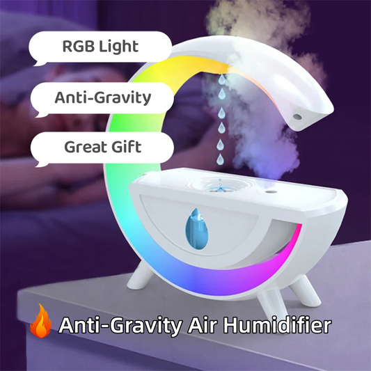 RGB Night Light Water Droplet Sprayer Anti-Gravity Air Humidifier 350ml Creative Home Office Mist Maker Diffuser Regalo Pasko