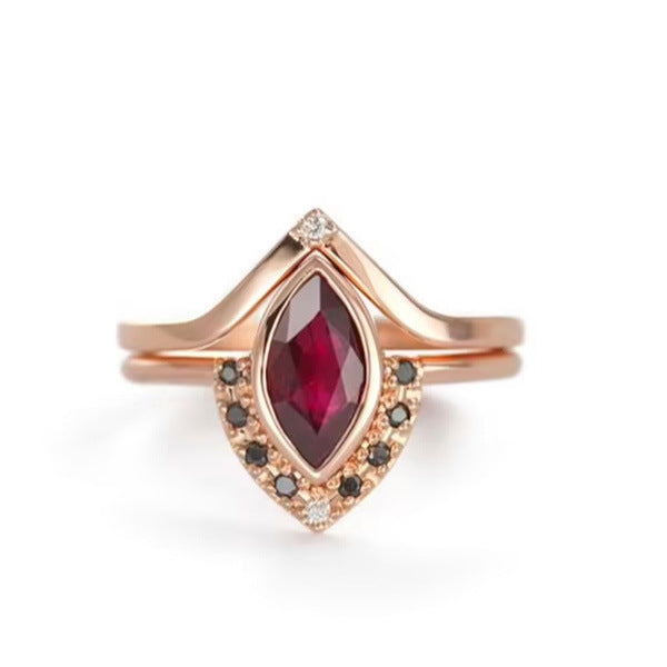 European And American Simple Natural Diamond Ruby