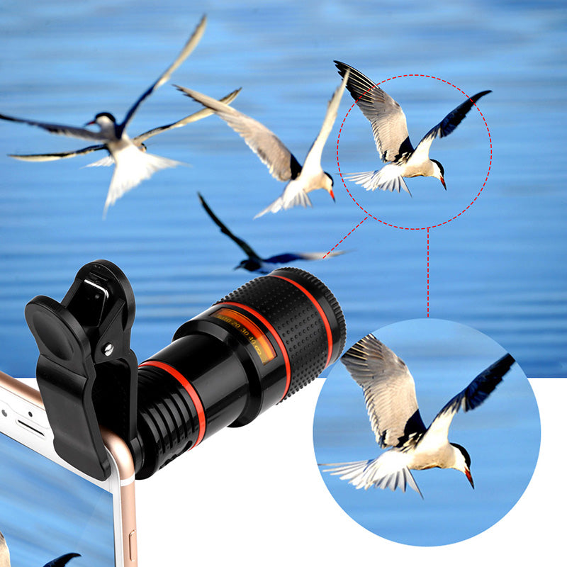 Zoom Mobile Phone Clip-On Retractable Telescope Camera Lens Para sa Galaxy S3 S4 S5 S6 S7 Edge na Telepono