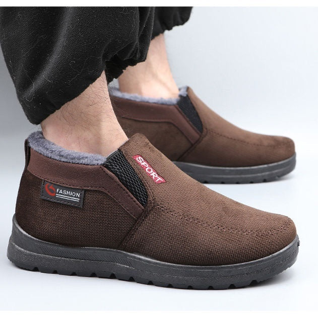 Men's Shoes Thermal Non-slip Cotton-padded Shoes Casual Slip-on Old Beijing Cloth Shoes