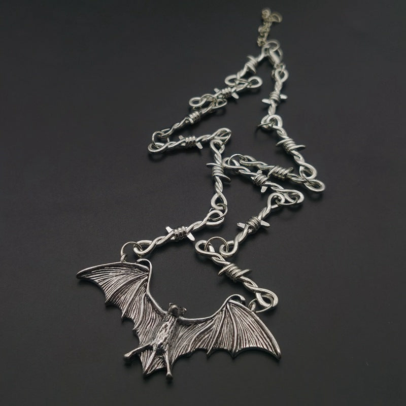 Handmade DIY Accessories Creative Horror Bat Necklace Pendant Ornament