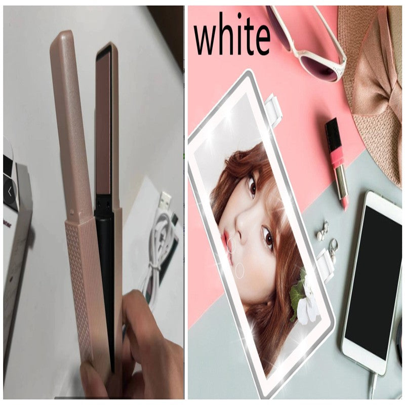 Hair Straightener Cordless Usb Hair Straightener Mini Ceramics Hair Curler 3 Constant Temperature Portable Flat Iron Para sa Paglalakbay