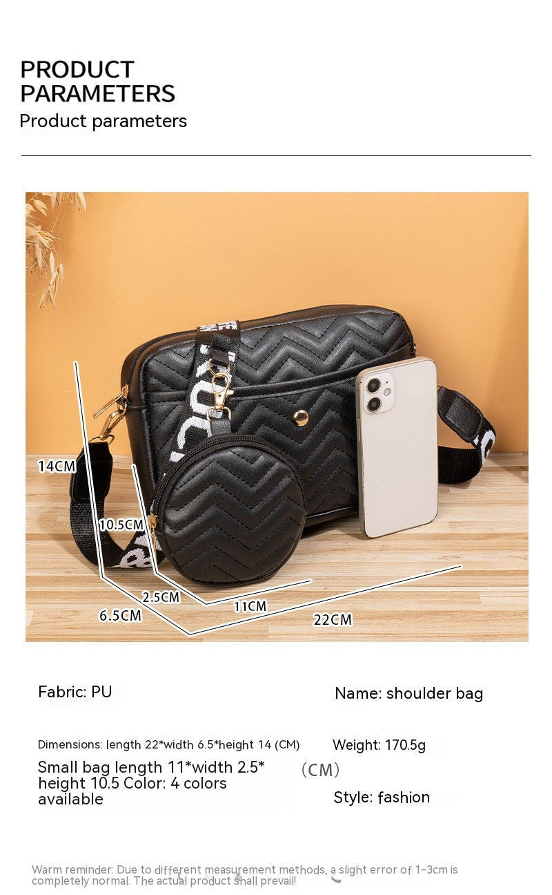 Wave Pattern Ribbon Cross Body Camera Bag