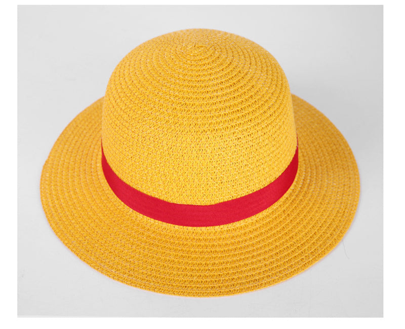 Anime Luffy Anime Cosplay Sombrero de playa navegante de paja C Ap Sombrero de sol de Halloween