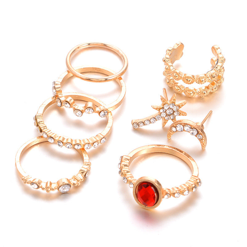 Ruby Eight Piece Combination Ring