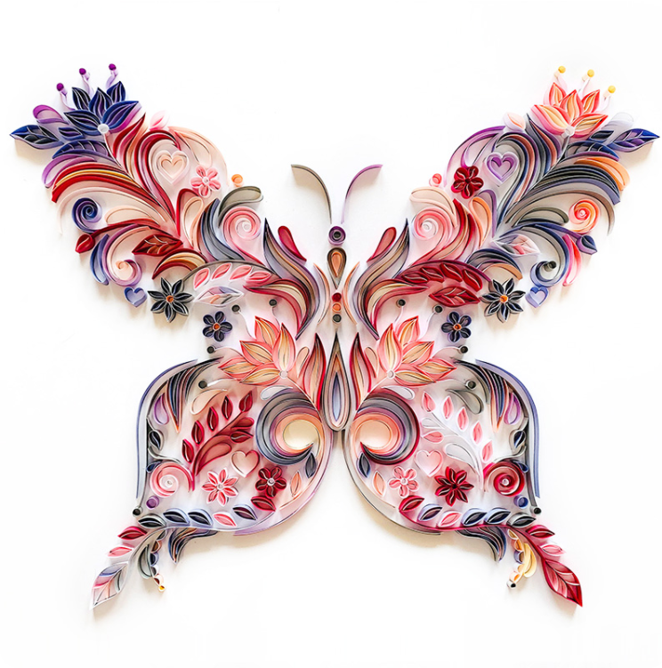 Ranura para paquete de material de ilustración de quilling de mariposa de 20 pulgadas