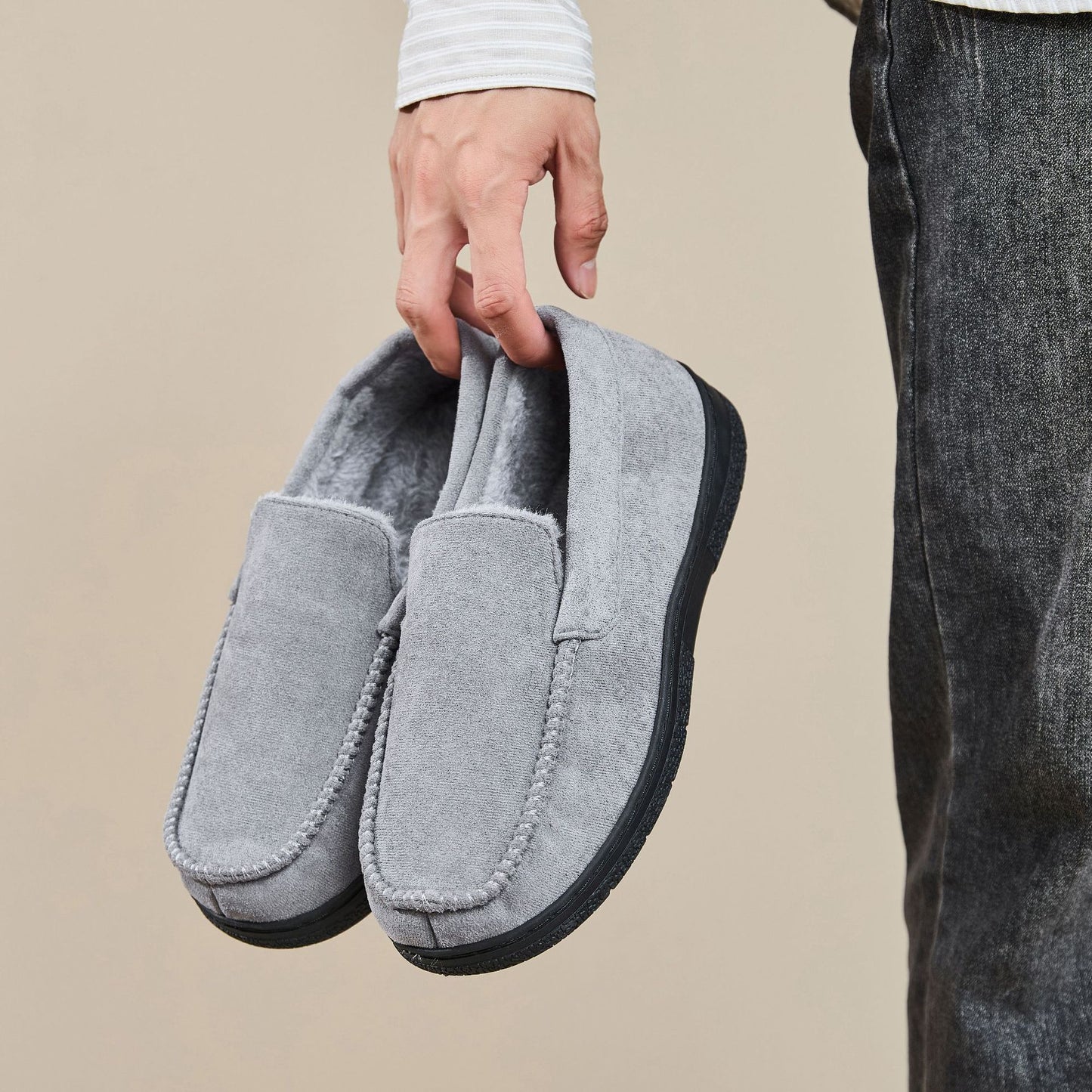 Men's Casual Home Warm Outdoor Fleece-lined Non-slip Slippers