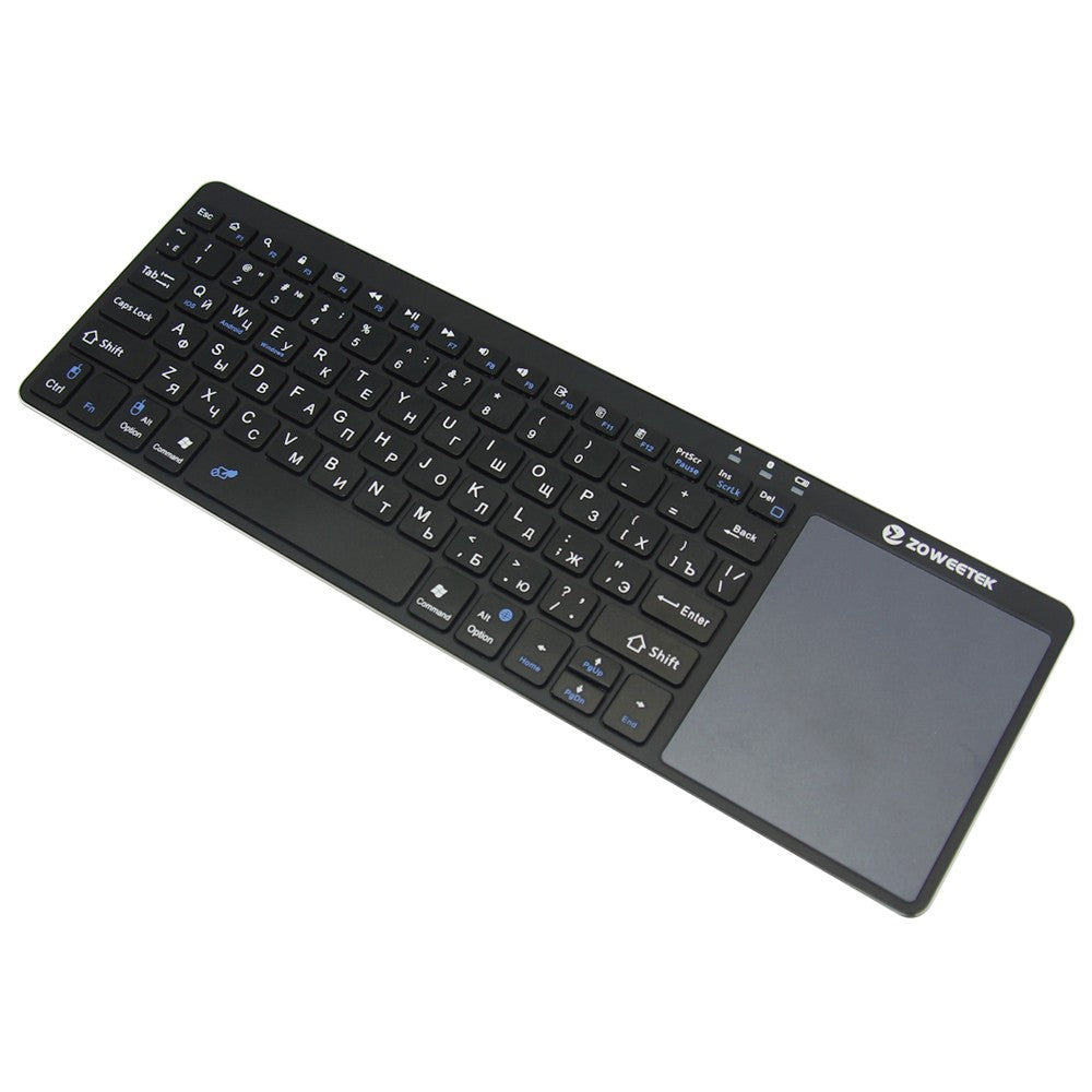 Zoweetek k12bt-1 Mini Wireless Bluetooth Keyboard Russian English Spanish Touchpad Para sa Smart Tv Box Pc Android Phone Pad