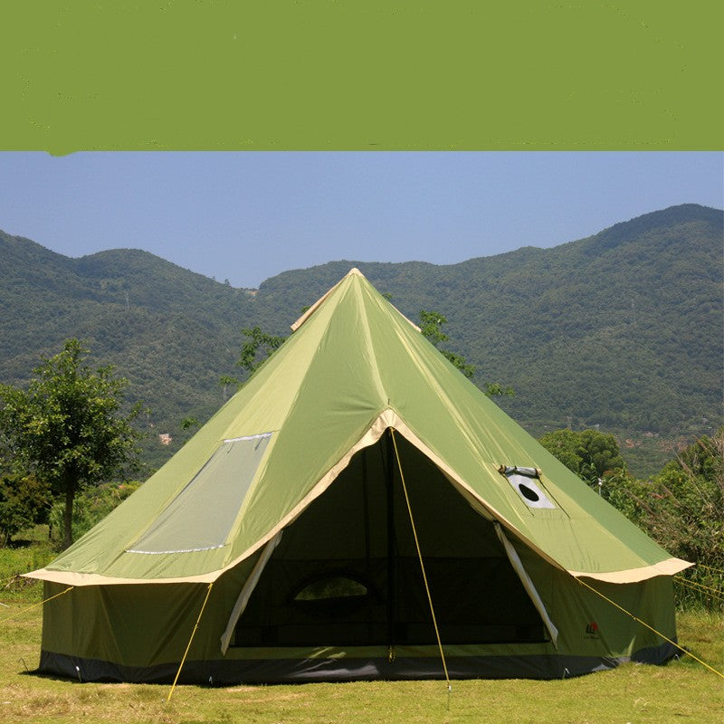 Tienda de yurta Camping al aire libre Pirámide Chimenea Protector solar