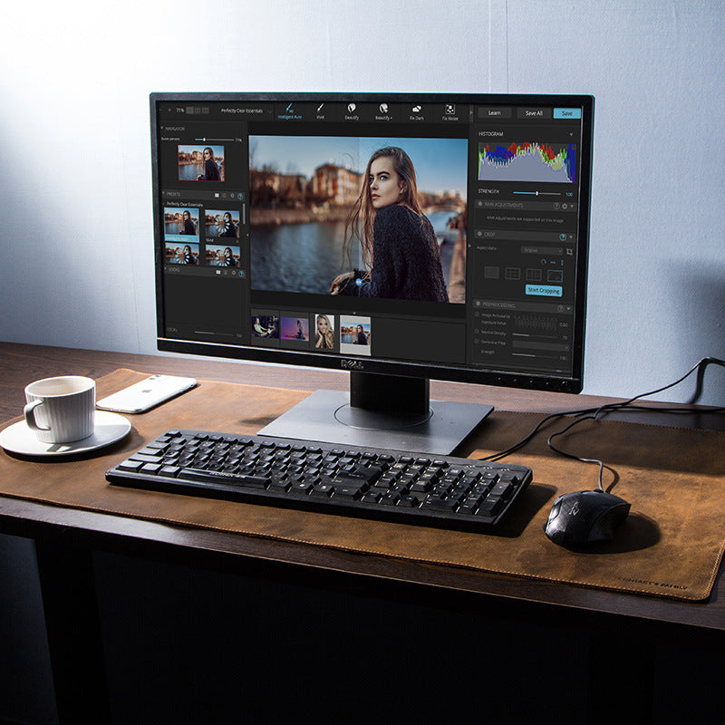 Napakalaking non-slip na desktop computer desk leather pad