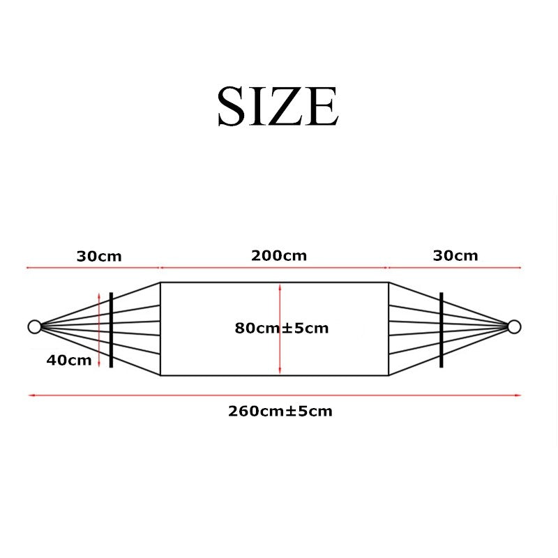 Hamaca portátil para mochilero de 200x80cm, hamaca individual para exteriores con paracaídas de lona