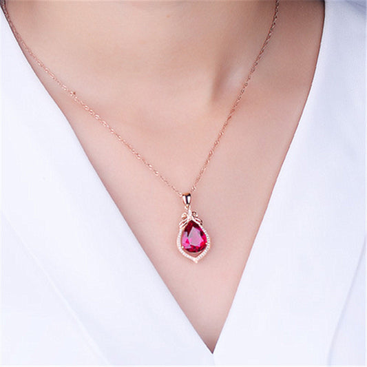 Korean Version Of Red Diamond And Ruby Pendant