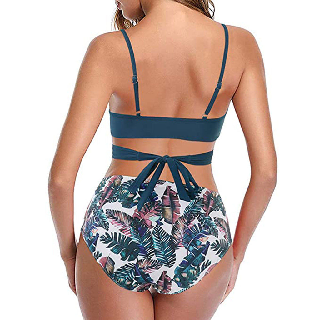 Conjunto de bikini con estampado sólido sexy para mujer Traje de baño push up