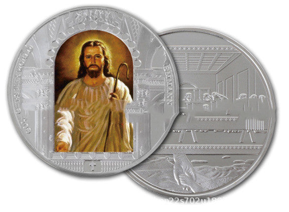 Jesus Christ Metal Commemorative Coin Gold And Silver Coin Religious Belief Souvenir Coin Custom