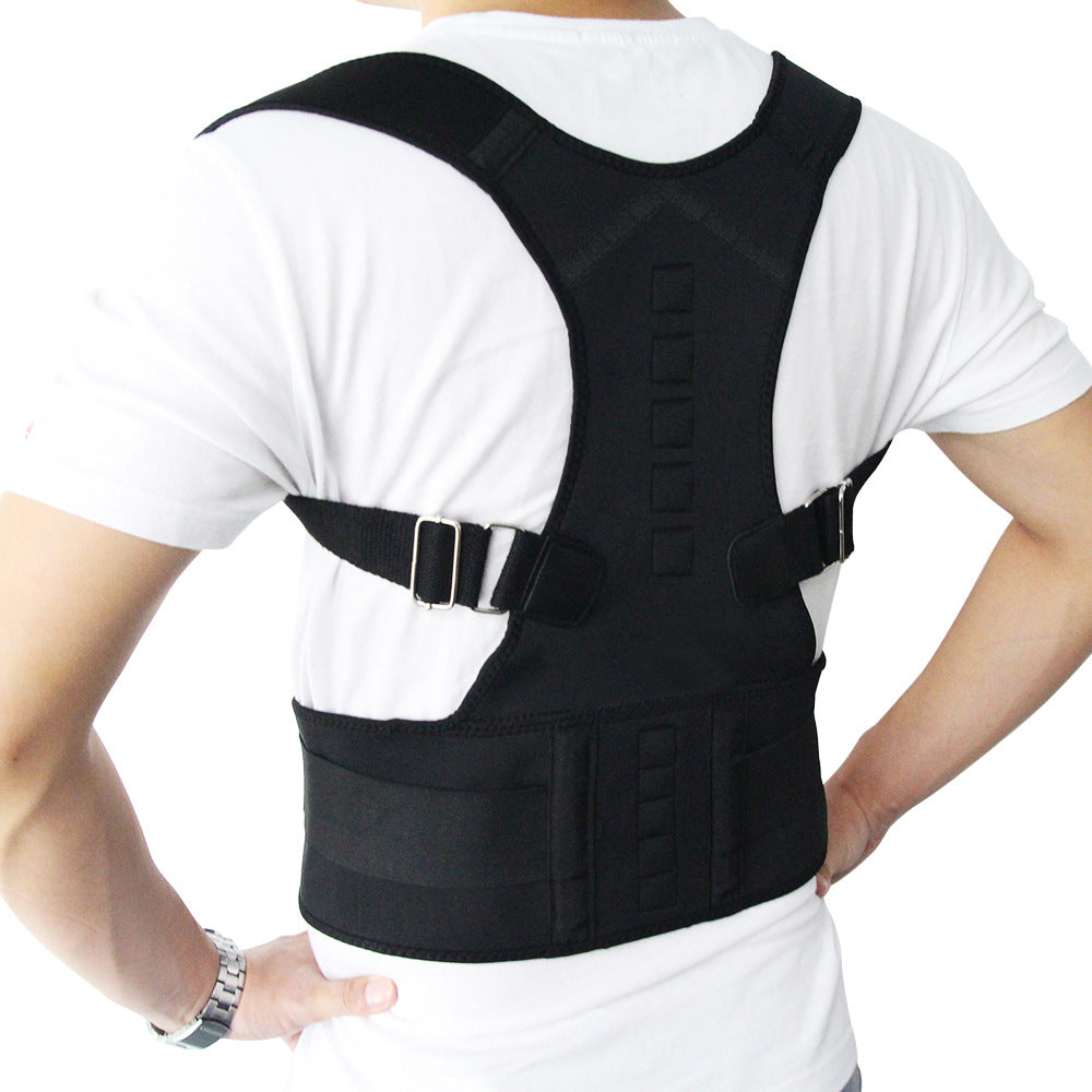 Corrector de postura magnético ajustable para hombre, corsé moldeador de cuerpo, cinturón de espalda y hombros, soporte Lumbar