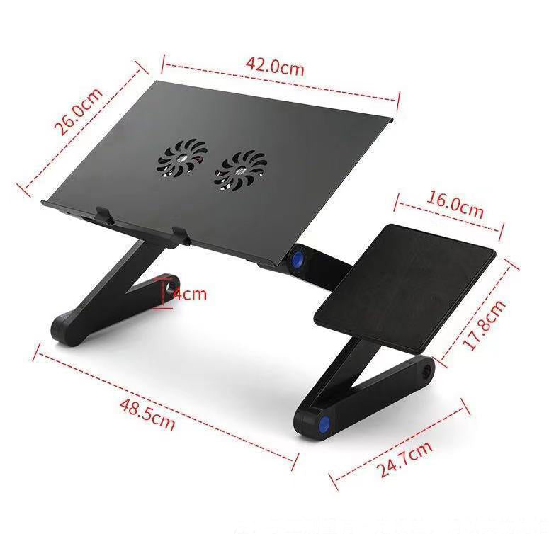 Folding Computer Desk Notebook Computer Stable na May Dobleng Fan