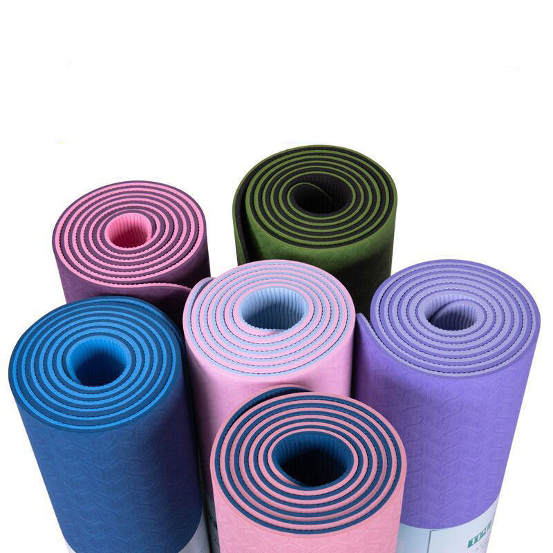 Estera De Yoga Línea De Postura De 6 Mm De Dos Colores Estera De Yoga Estera De Fitness