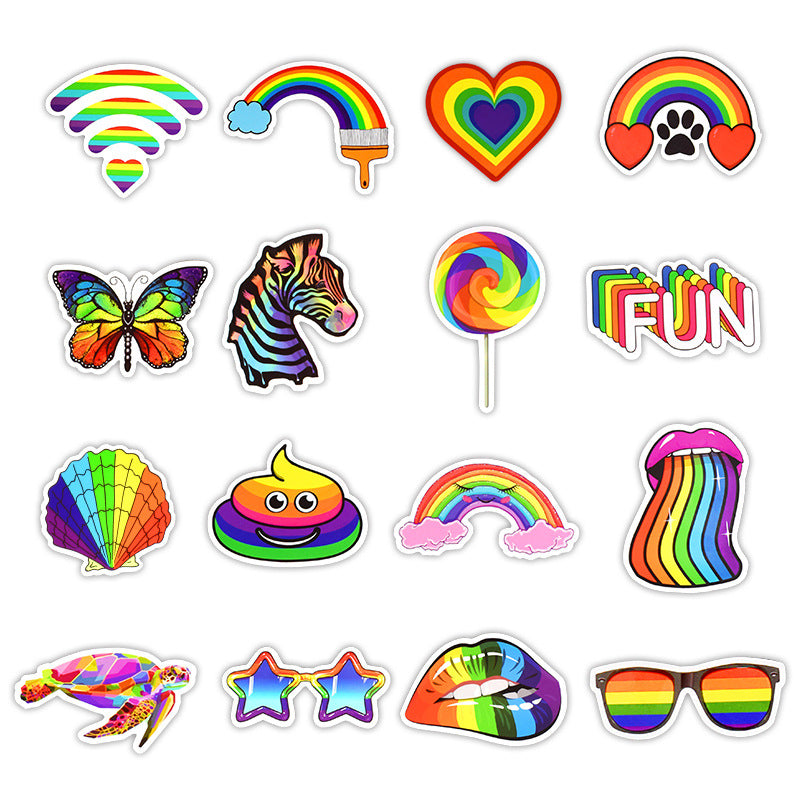 50 Rainbow Stickers, Body Stickers, Amazon Explosive Laptop Stickers