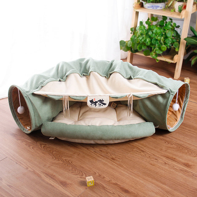 Pet Cats Tunnel Interactive Play Toy Mobile Collapsible Ferrets Rabbit Bed tunnels Indoor Toys Kitten Exercising Products