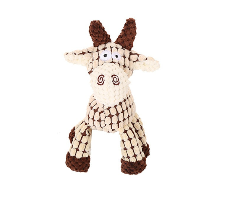 Pet Toy Donkey Shape Corduroy Chew Toy For Dogs Puppy Squeaker Squeaky Plush Bone Molar Dog Toy Pet Training Dog