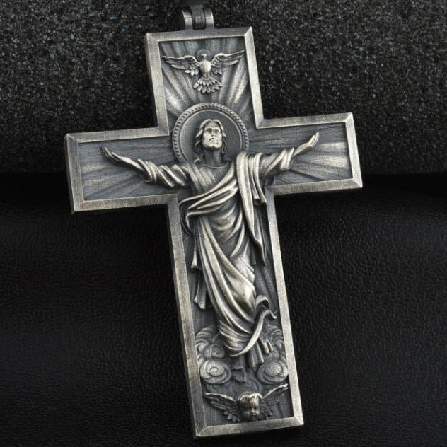 Kind Of Christianity Jesus Cross Europe And America Religious Catholic Style Men'S Retro Style Pendant Necklace Jewelry