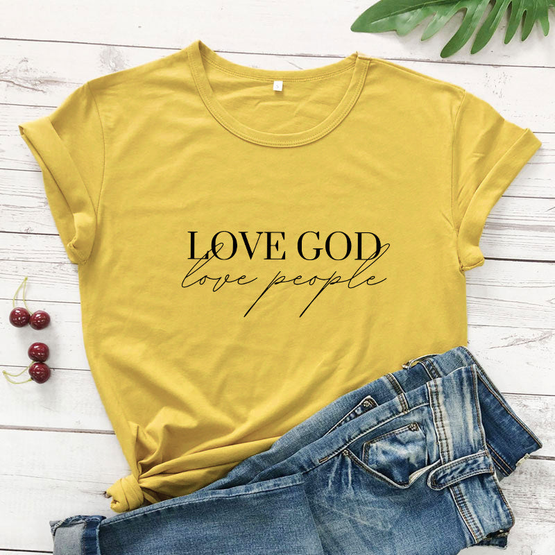 Women's Short Sleeve Casual T-shirt Eros Lovers Church Faith Religious T-shirt