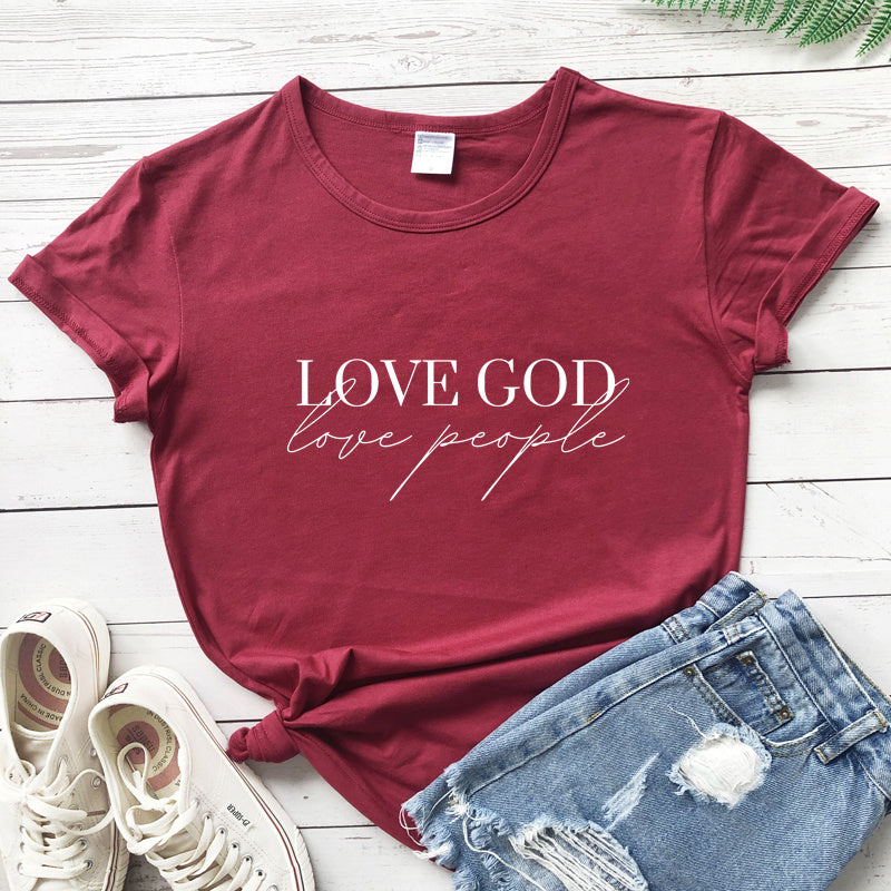 Women's Short Sleeve Casual T-shirt Eros Lovers Church Faith Religious T-shirt