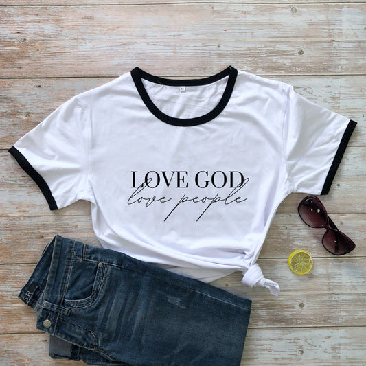 Women's Short Sleeve Casual T-shirt Eros Lovers Church Faith Religious T-shirt