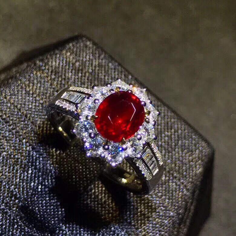 New Natural Pigeon Blood Red Ruby Ring