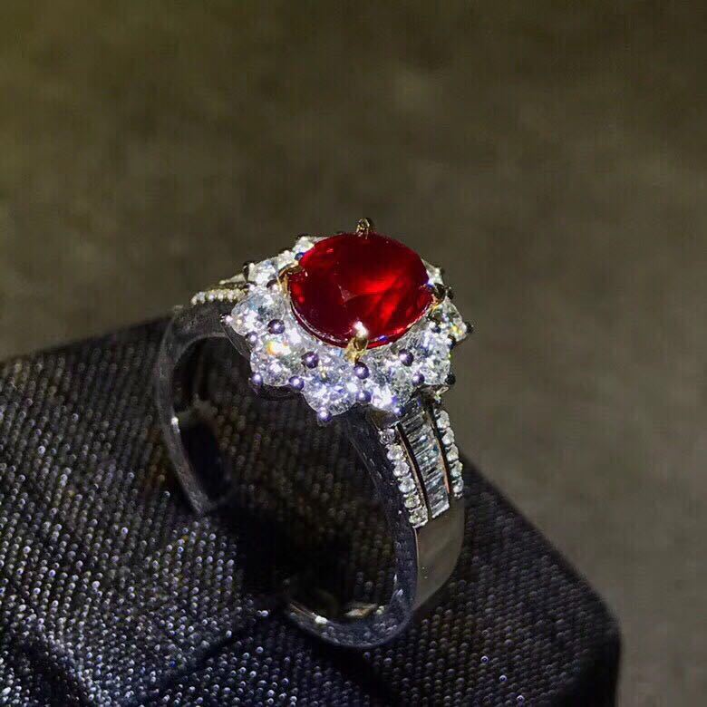 New Natural Pigeon Blood Red Ruby Ring