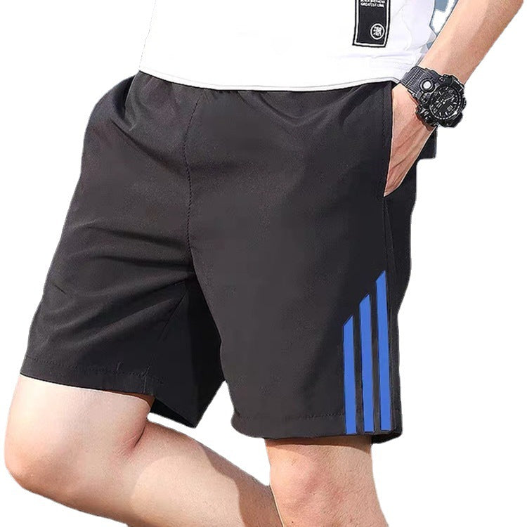 Pantalones cortos de tres barras Pantalones deportivos para hombres Pantalones deportivos elásticos de secado rápido