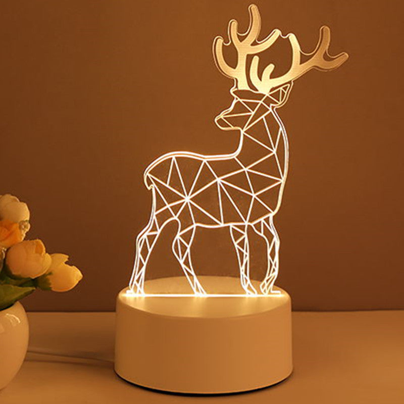 Lámpara 3D de acrílico, luces LED nocturnas USB, lámpara de señal de neón, decoraciones navideñas para el hogar, decoración de la habitación, regalos del Día de San Valentín