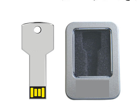 Ang supply ng tin metal key U disk laser logo custom gift USB key flash memory bank