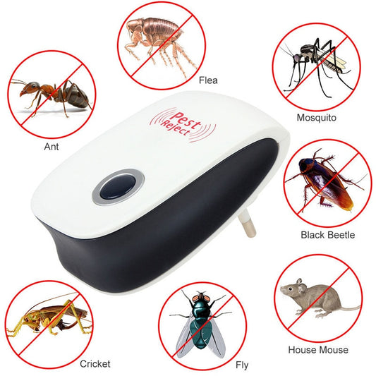 Repelente electrónico ultrasónico, saludable, recargable, antimosquitos, plagas de insectos, repelente de ratones, práctico enchufe EUUS para el hogar