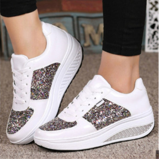 Sequin pambabaeng sneakers