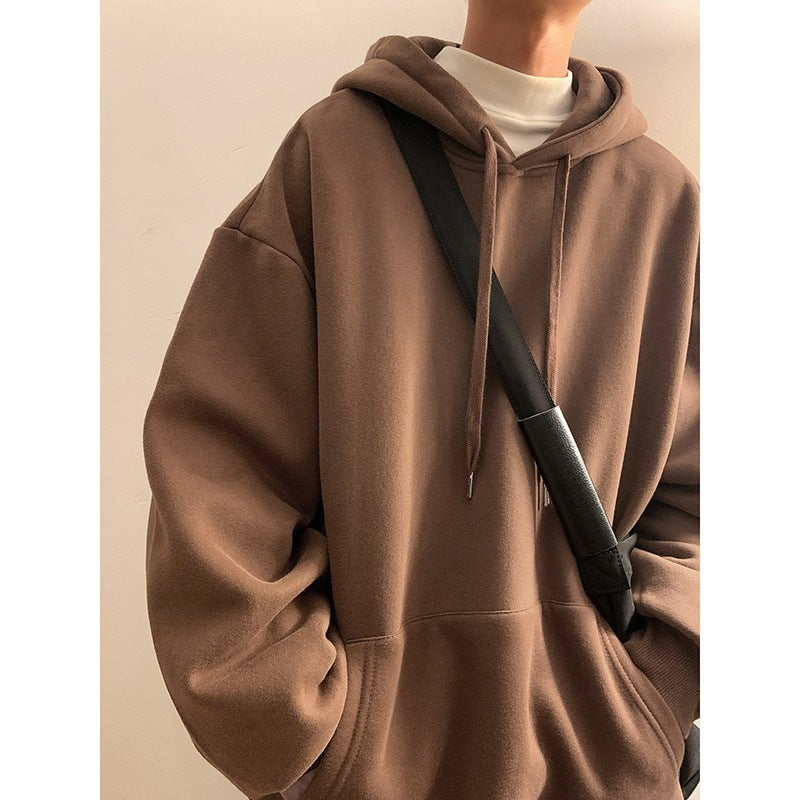 Sweater Men's Fashionable Solid Color Hooded