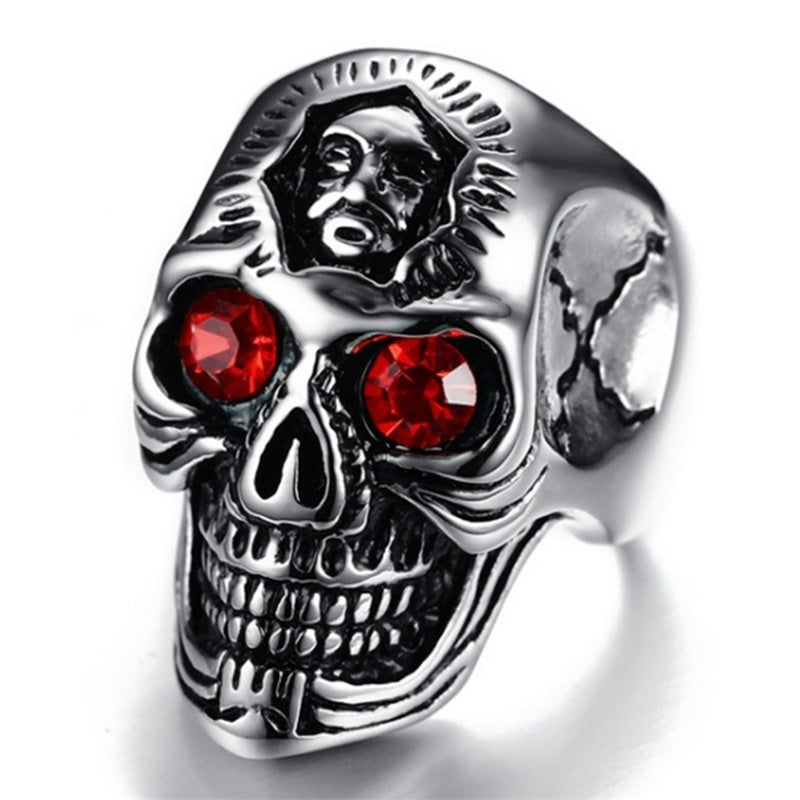 Ghost head with ruby ring