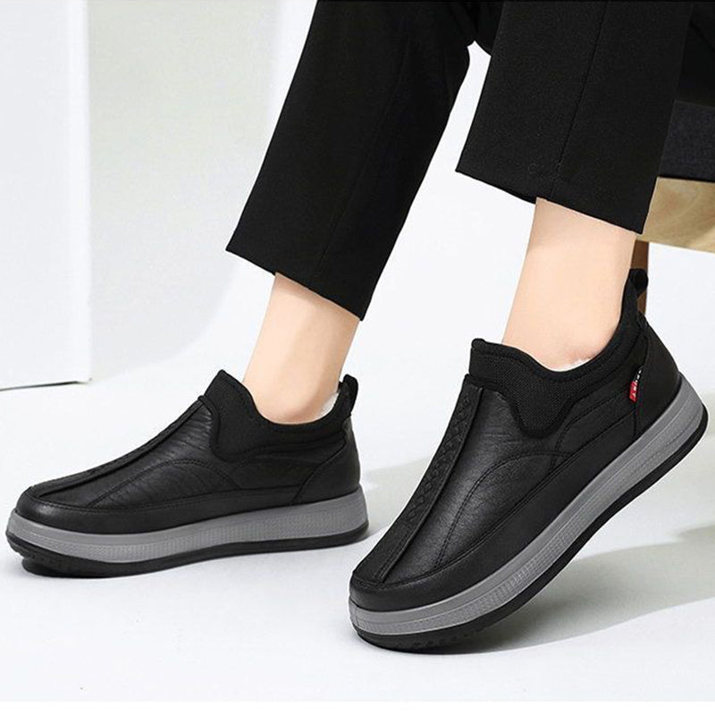 Winter Warm Fleece Snow Boots Round-toed Platform Ankle Boot Fashion Simple Non-slip Flat Cotton Shoes Men