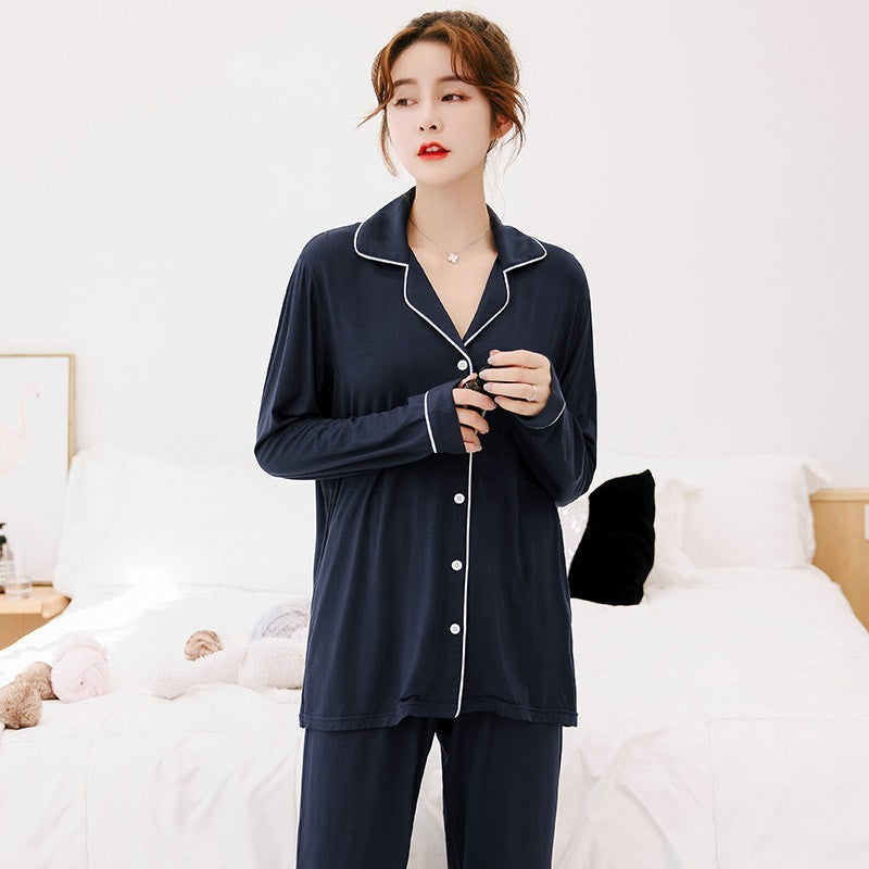 Women's Pajama Suit Long Sleeve Trousers Casual Homewear