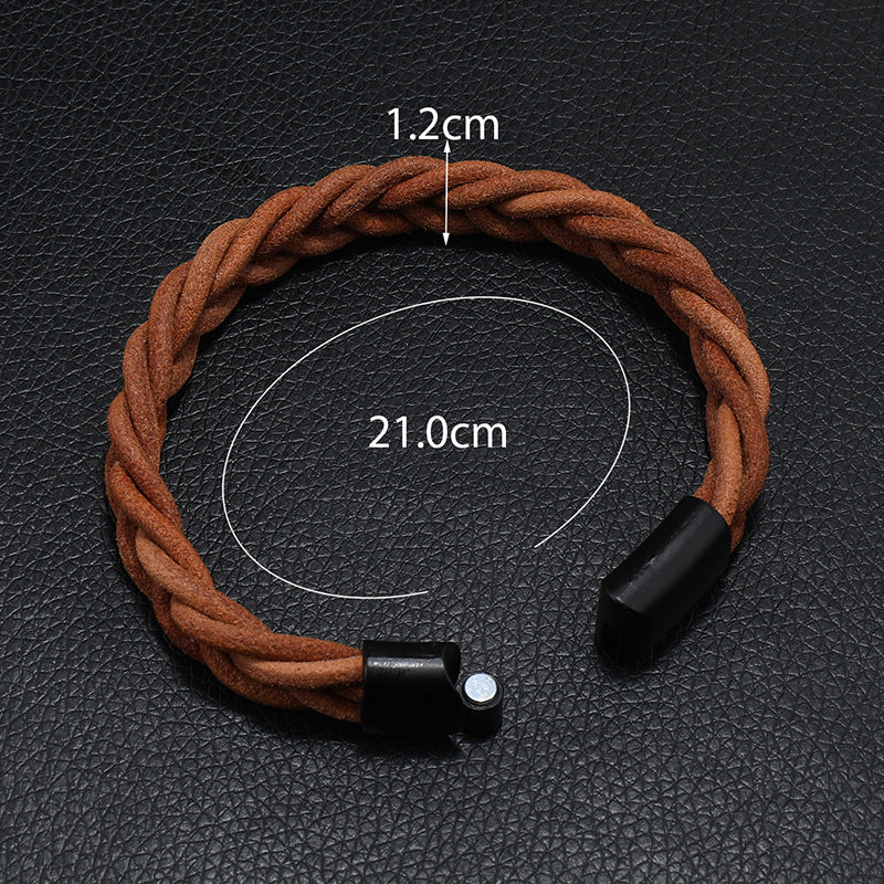 Pulsera de cordón de cuero de moda simple aleación para hombres