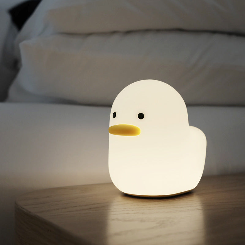 Nordic Cute Lovely Cartoon Dull Duck Led Night Light Silicone USB Charging NightLight Holiday Gifts Kids Room Bedside Bedroom