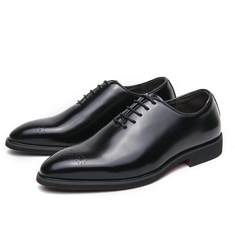 Casual Fashion Simple Lace-up Trendy Business Formal Wear Leather Shoes