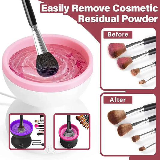 Electric Makeup Brush Cleaner Machine Portable Automatic USB Cosmetic Brush Cleaner Tools Para sa Lahat ng Laki Beauty Makeup Brushes Set