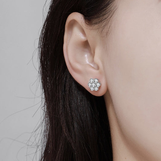 Mosang Diamond Trendy Flower Earrings