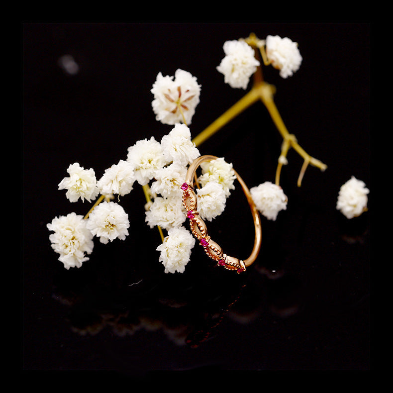 Silver Plated Natural Ruby Ring