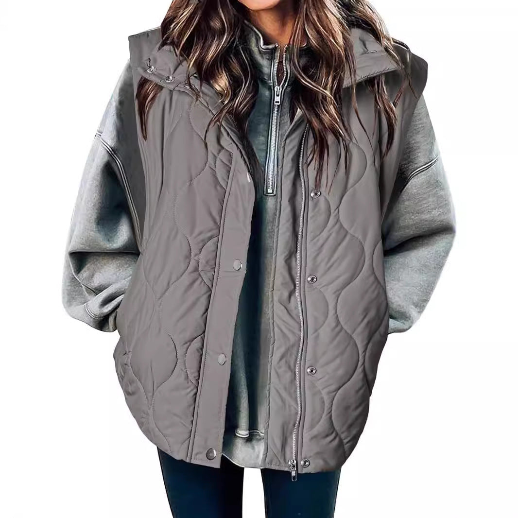 Zipper Thermal Vest Cotton-padded Coat