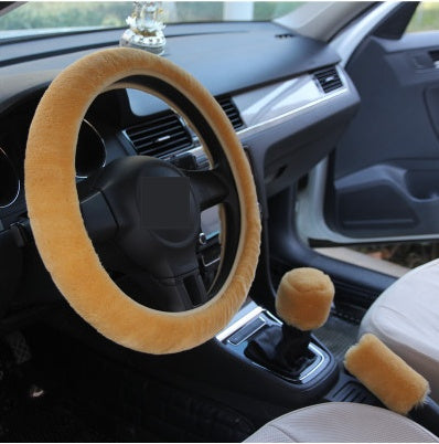 Winter Wool Car Cover Plush Steering Wheel Cover