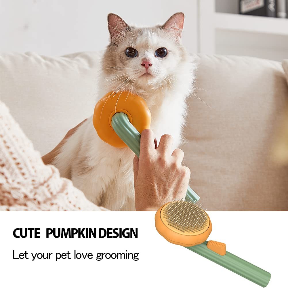 Pumpkin Comb Type Cat And Dog Needle Comb, Dog Brush For Pet Grooming And Hair Remover Supply Puppy Rabbit, Cat Brush Grooming Pet Pumpkin Brush