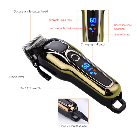 Professional Hair Clipper Rechargeable Electric Beard Trimmer